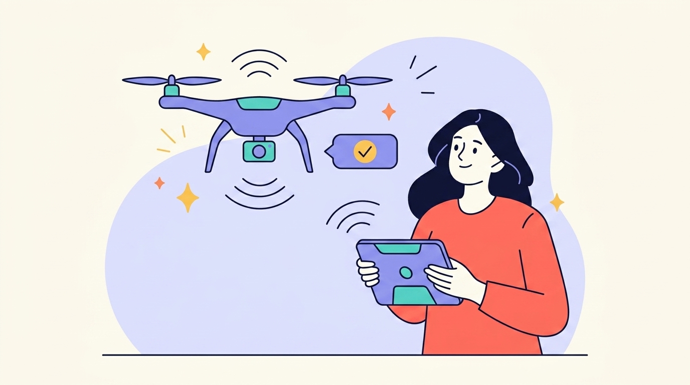 Drones and UAVs autonomous aerial systems illustration